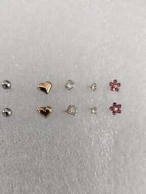 14k Yellow Gold Mixed Stud Earring Lot (Missing Back)